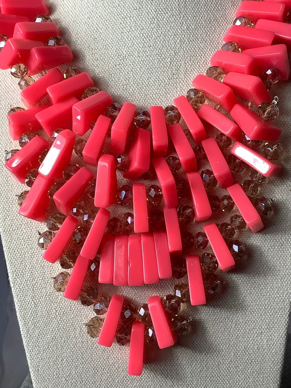 Amrita Singh Neon Pink Multi-Strand Statement Necklace